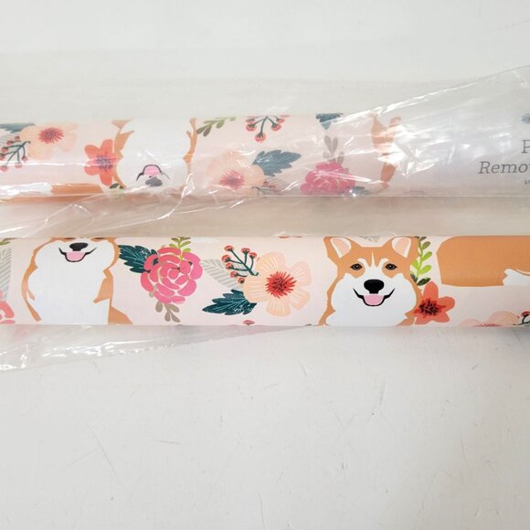 Spoonflower Pre-Pasted Removable Smooth Wallpaper - Corgi Dog & Floral Print Two - Picture 5 of 5